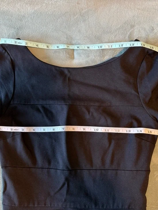 Banana Republic Black Three-Quarter Sleeve Fit-and-Flare Dress - Picture 5 of 7